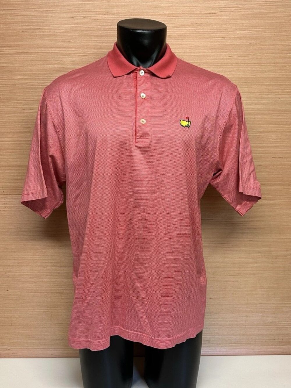 Masters Logo Augusta National Red Clubhouse Collection Polo Golf Shirt Sz Large